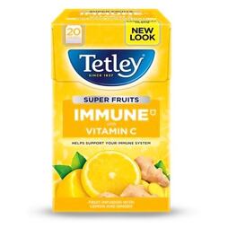 Tetley Super Fruits Immune tea with lemon and ginger flavor 20 pcs 40 g