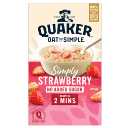 Quaker Oat so Simple ovesná kaše s příchutí jahody bez přidaného cukru 260 g