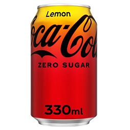 Coca Cola Zero carbonated drink without sugar with lemon flavor 330 ml