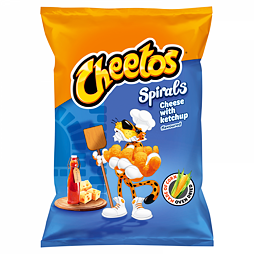 Cheetos corn crisps spirals with the flavor of cheese and ketchup 130 g