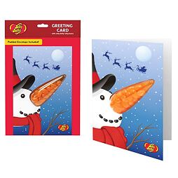 Jelly Belly greeting card with chewing candies with a snowman motif 28 g