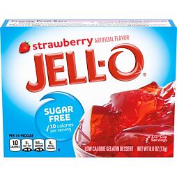 Jell-O instant gelatin with strawberry flavor without sugar 17 g