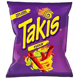 Takis Fuego hot tortilla chips with lime and chili flavor 40 g