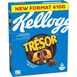 Kellogg's Trésor cereální polštářky s náplní s příchutí mléčné čokolády 410 g