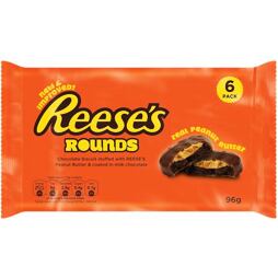 Reese's Rounds sušenky plněné arašídovým máslem s polevou z mléčné čokolády 96 g