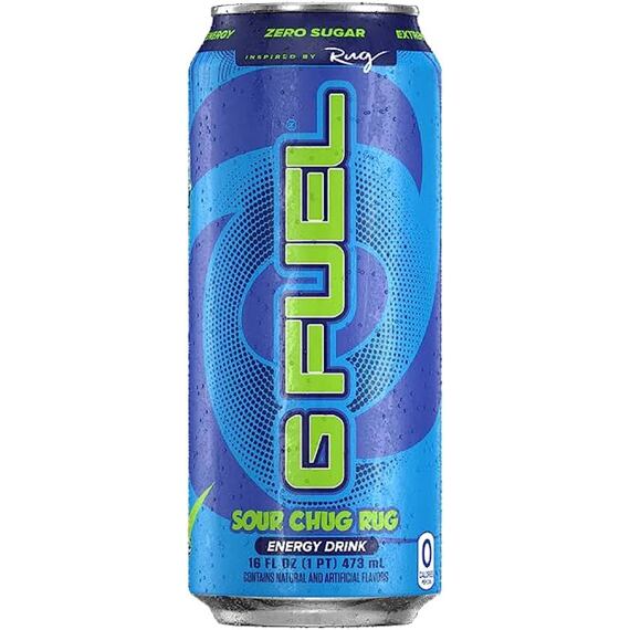 G FUEL Sour Chug Rug carbonated energy drink with sour blue raspberry flavor 473 ml