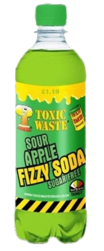 Toxic Waste sycený nápoj bez cukru s příchutí zeleného jablka 500 ml PM
