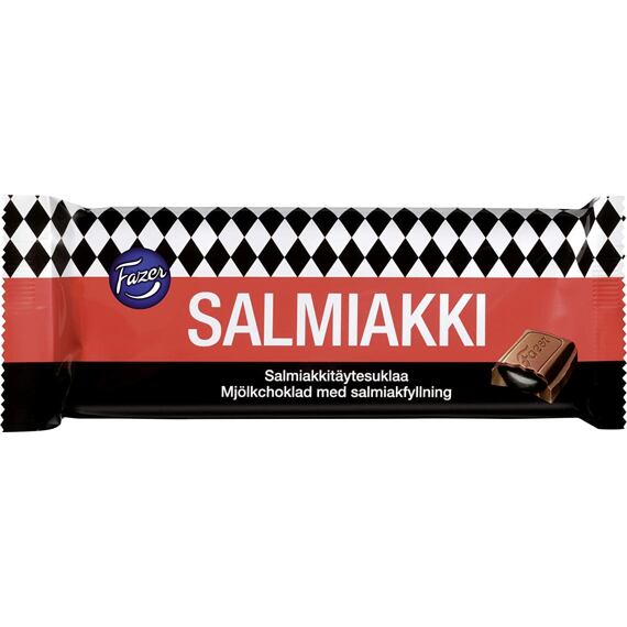 Fazer Salmiakki chocolate with licorice flavor filling 100 g