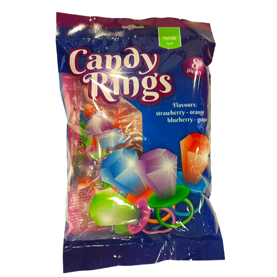 FunLab fruit flavored lollipops in the shape of a ring 8 x 10.5 g