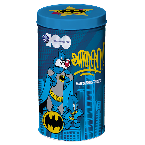 Looney Tunes Tweety Pie & Sylvester Batman sušenky s příchutí slaného karamelu 150 g