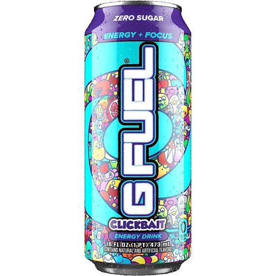 G FUEL Clickbait carbonated energy drink with cherry and pomegranate flavor 473 ml