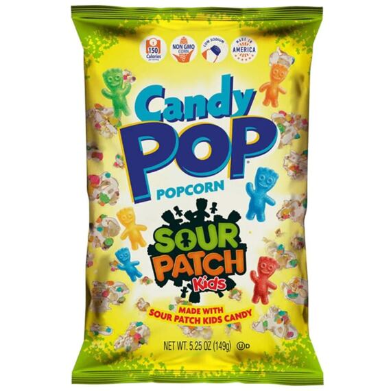 Candy Pop sweet popcorn with pieces of Sour Patch Kids gummies 149 g