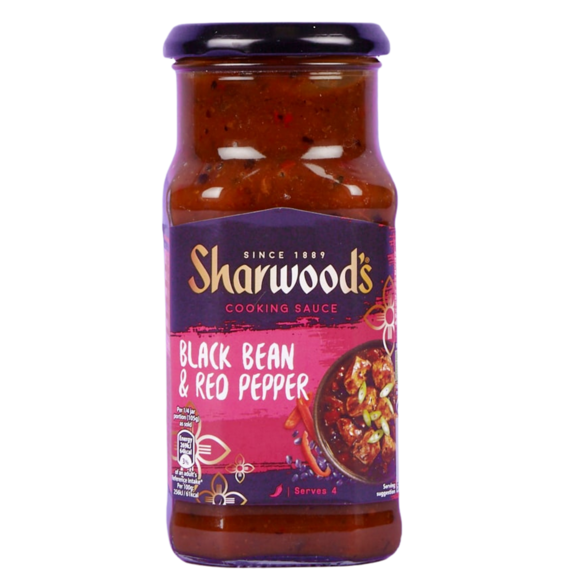 Sharwood's omáčka z černých fazolí a červených papriček 425 g