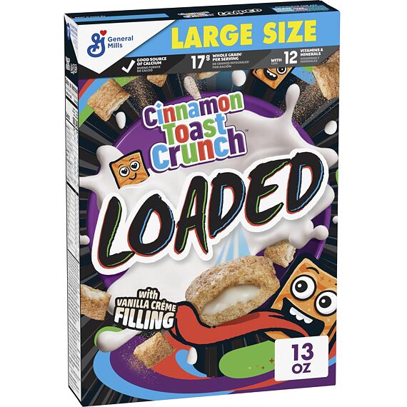 General Mills Roll Loaded Toast Crunch cereal with filling with vanilla flavor 368 g