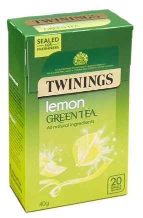Twinings green tea with lemon flavor 20 pcs 40 g