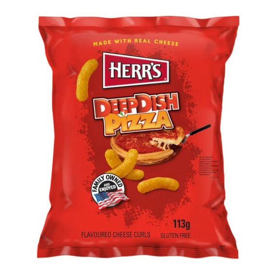 Herr's pizza and cheese corn curls 113 g