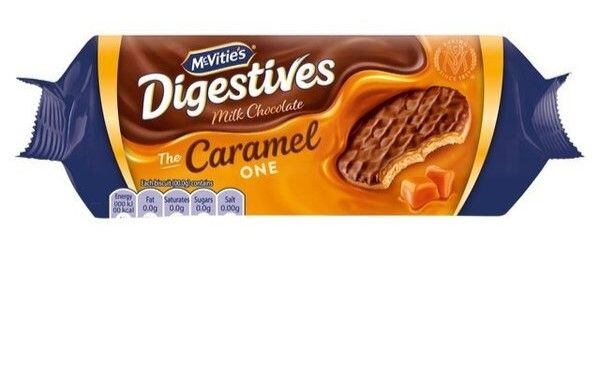Mcvitie's Digestives biscuits in milk chocolate glaze with caramel flavor  250 g 