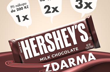 Hershey's milk chocolate ZDARMA ke každému nákupu!
