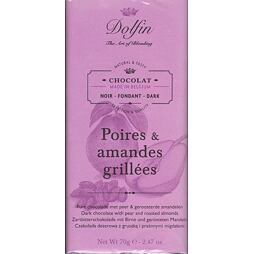 Dolfin pear & almond dark chocolate 70 g