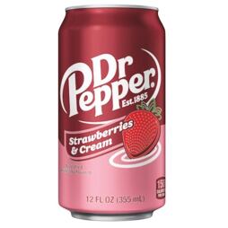Dr Pepper strawberry and cream carbonated drink 355 ml