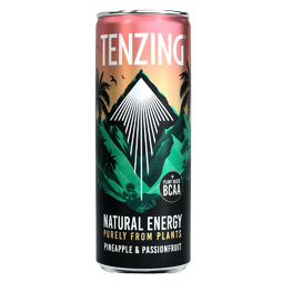 Tenzing carbonated energy drink with pineapple and passion fruit flavor 330 ml