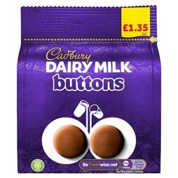 Cadbury Giant Buttons knoflíčky z mléčné čokolády 95 g PM
