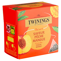 Twinings of London green tea with peach and mango flavor 20 pcs 30 g