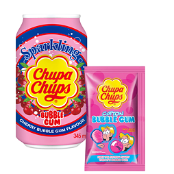 Chupa Chups lemonade with chewing gum flavor 345 ml + Chupa Chups chewing gum with cotton candy flav