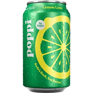 Poppi prebiotická limonáda s příchutí limetky a citronu 355 ml