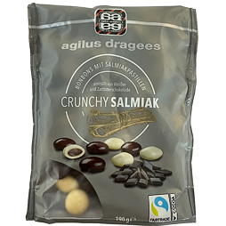 Agilus Dragees bonbonky z bílé a hořké čokolády s příchutí lékořice a salmiaku 190 g