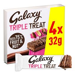 Galaxy tyčinky v mléčné čokoládě z datlí a arašídů s kakaem 4 x 32 g
