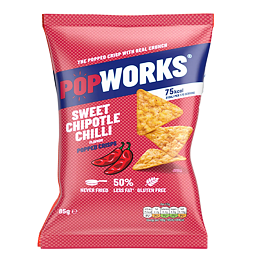 Popworks kukuřičné chipsy s příchutí Chipotle 85 g