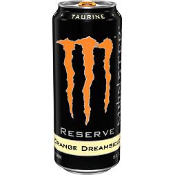 Monster Reserve carbonated energy drink with orange popsicle flavor with sugars and sweeteners 473 m