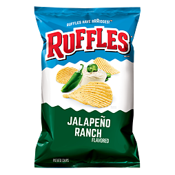 Ruffles chipsy s příchutí jalapeňo a dresinku ranch 184,2 g