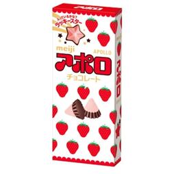Meiji Apollo čokoládové bonbonky s příchutí jahody 46 g