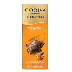 Godiva almond and honey milk chocolate 90 g