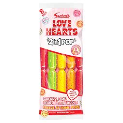 Swizzles Love Hearts water ice cream with cherry, lime, lemon and pineapple flavors 8 x 75 ml