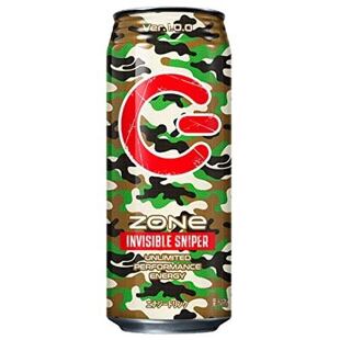 ZONe Invisible Sniper energetický nápoj s příchutí jablka, broskve a pomeranče 500 ml