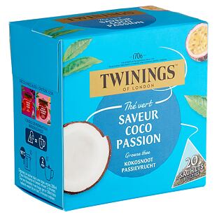 Twinings of London zelený čaj s příchutí kokosu a mučenky 20 ks 30 g