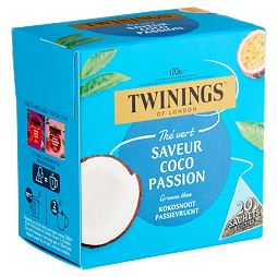 Twinings of London green tea with coconut and passion fruit flavor 20 pcs 30 g