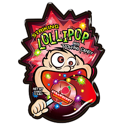 Striking lollipop with bursting candies with strawberry flavor 13.8 g