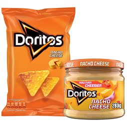 Doritos corn chips with cheese flavor 170 g + Doritos dip with nacho cheese flavor 280 g