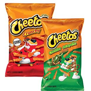 Cheetos pálivé křupky s příchutí čedaru a jalapeňo 226,8 g + Cheetos křupky s příchutí sýru 226,8 g
