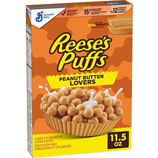 Reese's Puffs Peanut Butter Lovers cereální kuličky s příchutí arašídového másla 326 g