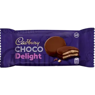 Cadbury Choco Delight sušenky s polevou z mléčné čokolády 34 g