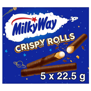 Milky Way Crispy Rolls tyčinky s mléčnou náplní a polevou z mléčné čokolády 5 x 22,5 g