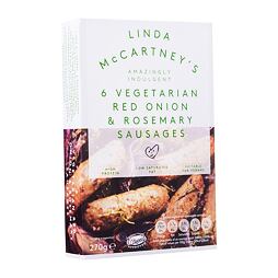 Linda McCartney's 6 ochucených vegetariánských klobásek s cibulí a rozmarýnem 270 g