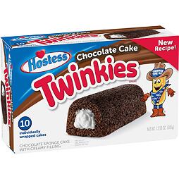 Hostess Twinkies buchta s příchutí čokolády plněná krémem 38,5 g celé balení 10 ks