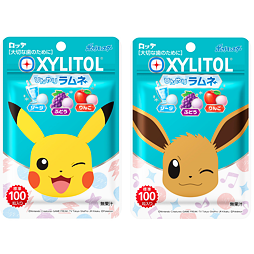 Lotte Pokémon xylitolové bonbony s příchutí hroznu, jablka a sodovky 1 ks 32 g