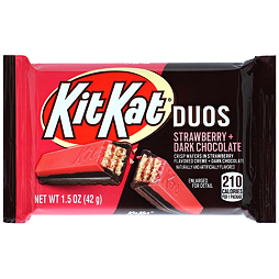 Kit Kat Duos tyčinka s polevou z hořké čokolády s příchutí jahody 42 g